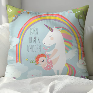 Unicorne lunaire et Rainbow Baby Nursery Coussin