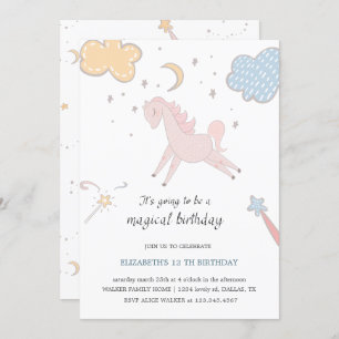 Unicorne magique Invitation d'anniversaire