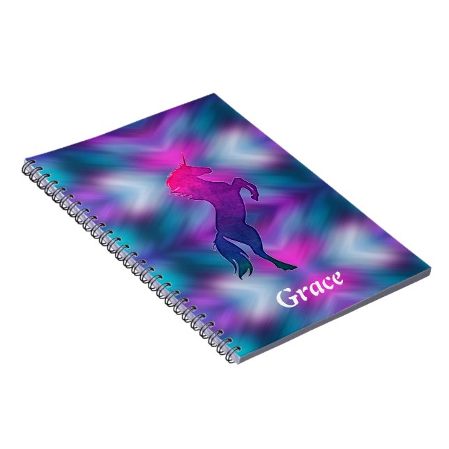 Unicorne magique Ombre Carnet personnalisé (Côté Droit)