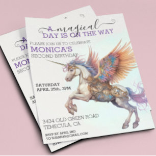 Unicorne magique Pegasus enfant d'anniversaire