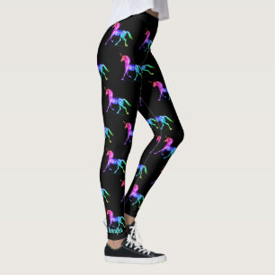 Unicorne noire Nom personnalisé Leggings Pantalon