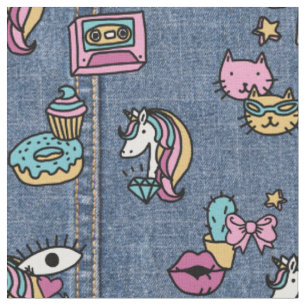 unicorne patchs tissu denim