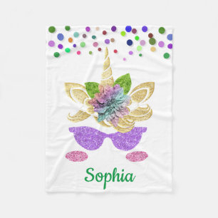 Unicorne personnalisée avec couverture en polaire 