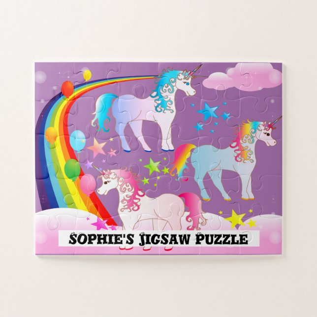 Unicorne personnalisée Puzzle 100 pièces (Horizontal)