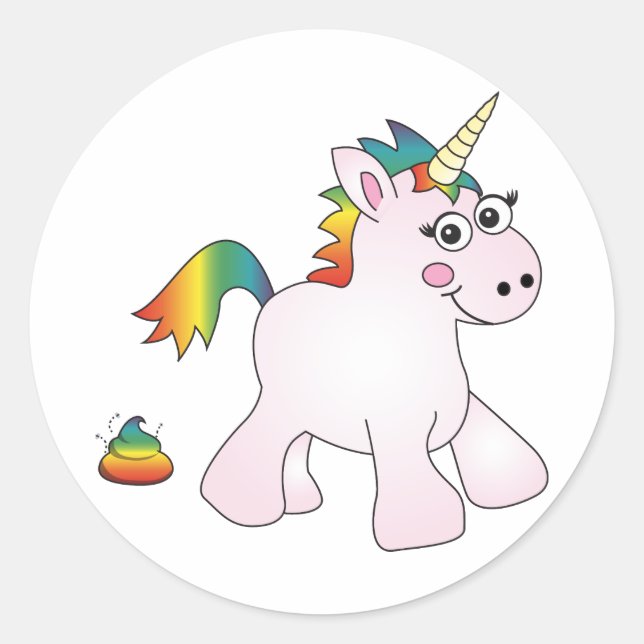 Unicorne Rainbow Poop - Stickers (Devant)
