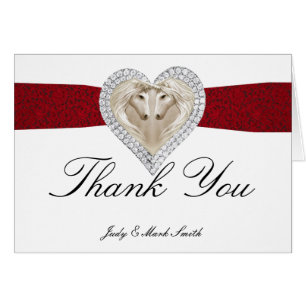 Unicorne Red Lace Carte de remerciements