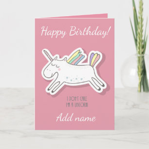 Unicorne, Rose, Carte Anniversaire.
