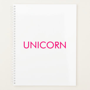 Unicorne rose chaud et blanc minimaliste personnal