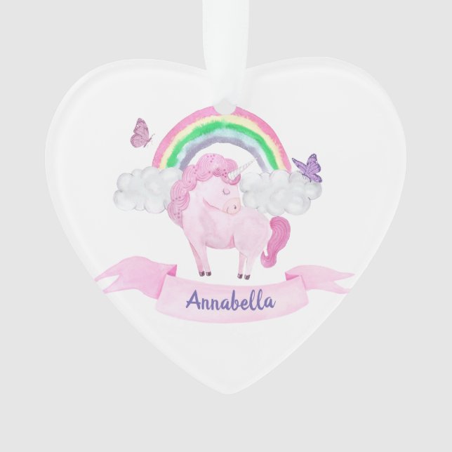 Unicorne rose magique Papillons arc-en-ciel (devant)