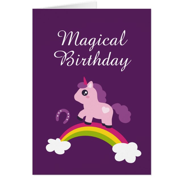 Unicorne rose mignonne sur un arc-en-ciel (Devant)