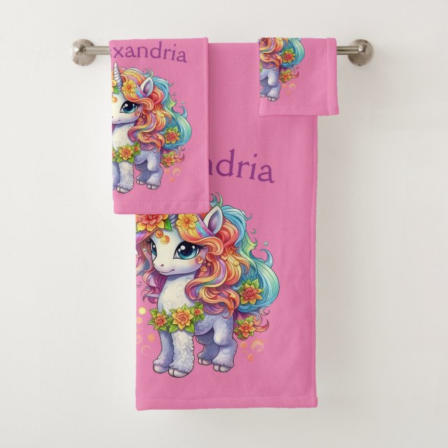 Unicorne Rose Plutôt Personnalisée (En situation)