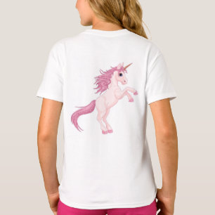 Unicorne rose Prancing Girls T-shirt XS to XL