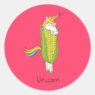 Unicorne Stickers de maïs drôle
