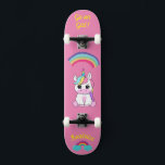 Unicorne sur skateboard avec légendes personnalisé<br><div class="desc">Unicorne sur skateboard avec légendes personnalisées Unicorn Personnalisé Skateboard CLIQUEZ SUR OPTION PERSONNALISER MODÈLE ET ENTREZ LE NOM. vous pouvez également personnaliser d'autres légendes. skateboard cool conçu avec des couleurs vives et pour l'arrière - plan et une licorne funky chevauchant un skateboard. Ce Skateboard est une excellente idée cadeau pour...</div>