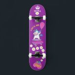 Unicorne sur skateboard avec légendes personnalisé<br><div class="desc">Unicorne sur skateboard avec légendes personnalisées Unicorn Personnalisé Skateboard CLIQUEZ SUR OPTION PERSONNALISER MODÈLE ET ENTREZ LE NOM. vous pouvez également personnaliser d'autres légendes. skateboard cool conçu avec des couleurs vives et pour l'arrière - plan et une licorne funky chevauchant un skateboard. Ce Skateboard est une excellente idée cadeau pour...</div>