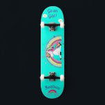 Unicorne sur skateboard avec légendes personnalisé<br><div class="desc">Unicorne sur skateboard avec légendes personnalisées Unicorn Personnalisé Skateboard CLIQUEZ SUR OPTION PERSONNALISER MODÈLE ET ENTREZ LE NOM. vous pouvez également personnaliser d'autres légendes. skateboard cool conçu avec des couleurs vives et pour l'arrière - plan et une licorne funky chevauchant un skateboard. Ce Skateboard est une excellente idée cadeau pour...</div>