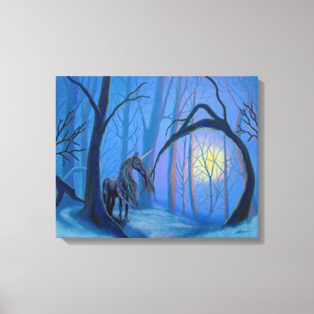 Unicorne sur toile Premium (Recto)