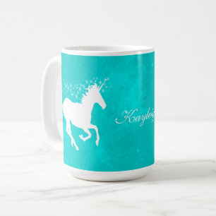 Unicorne Turquoise - Mug de café personnalisé