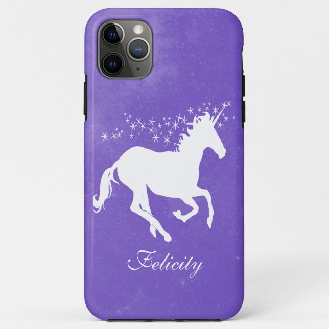 Unicorne violette coque iphone Coque personnalisé (Dos)