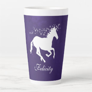 Unicorne violette - Mug Latte Personnalisé