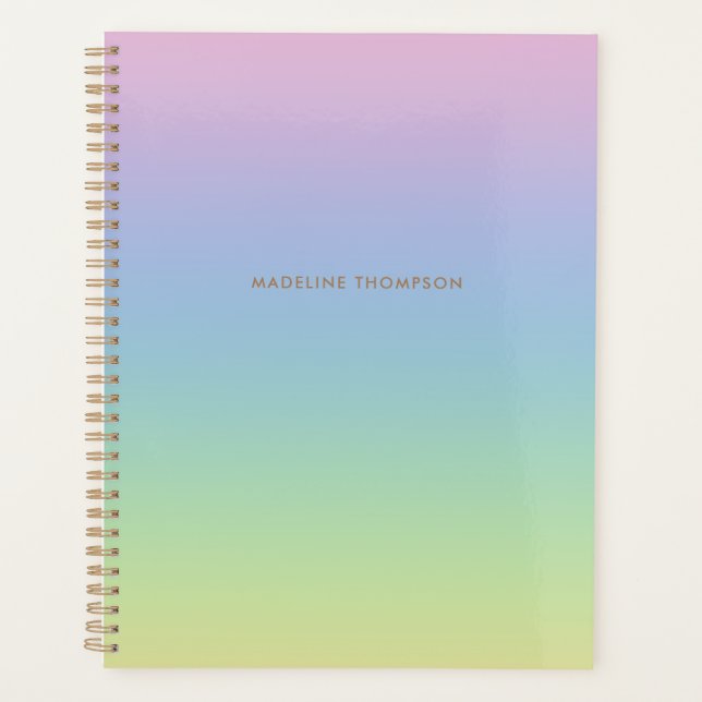 Unicorne Whimsical Rainbow Nom simple Monogramme (Devant)