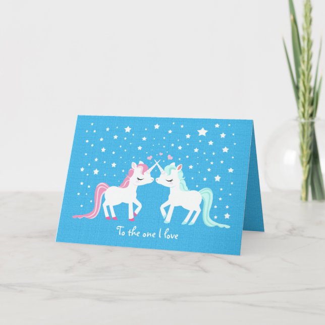 Unicornes amoureuses Carte Valentines (Devant)