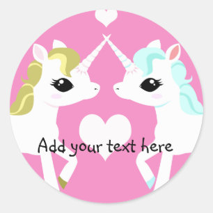Unicornes en amour personnalisable autocollant