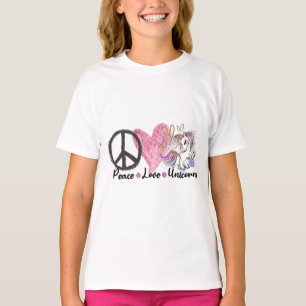 Unicorns Peace Love T-Shirt