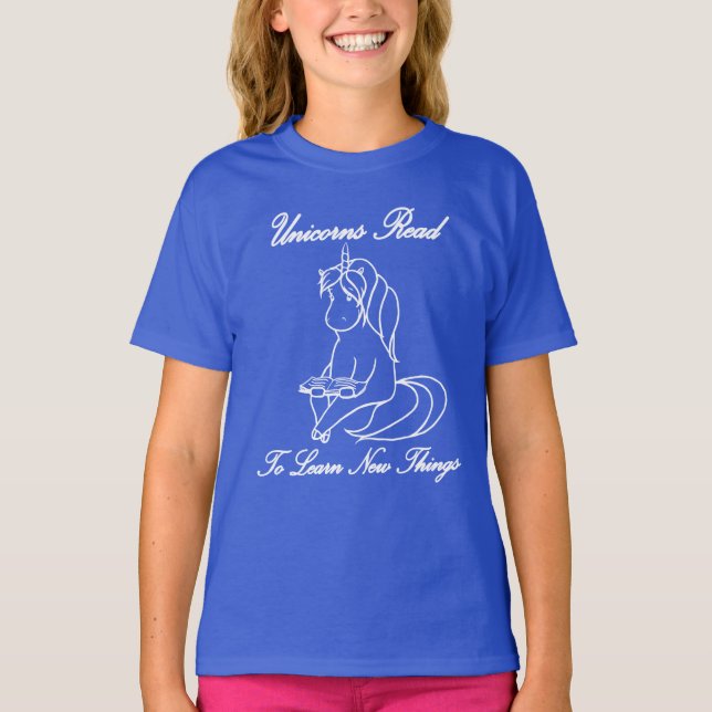 Unicorns Read To Learn New Things T-Shirt - WL (Devant)