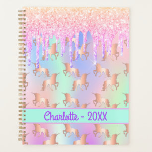 Unicorns rose gouttes nom holographique