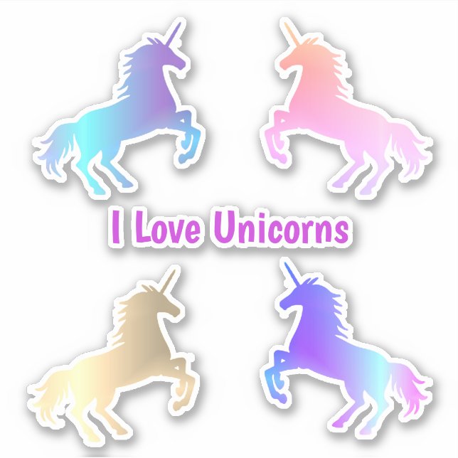 Unicorns Stickers Vinyle Coupé Personnalisé (Devant)