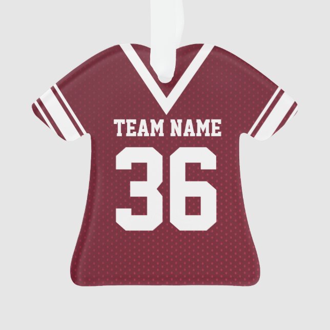 Uniforme de football Jersey Maroon avec nombre (devant)