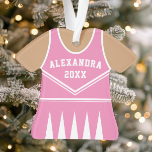 Uniforme de meneuse de claque rose personnalisé