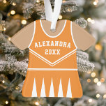 Uniforme de Pom-pom girl orange personnalisée<br><div class="desc">Célébrez l'esprit de votre pom pom pom girl avec cet uniforme personnalisé en pom-pom girl orange. Parfait pour commémorer une saison spéciale,  une équipe ou une réalisation individuelle. Customisez-le avec un nom et une année pour créer un souvenir unique.</div>