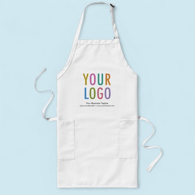Uniforme de tablier long personnalisé avec logo de (MISOOK White Apron with Logo)