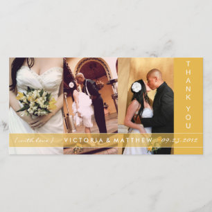 UNION D'OR JAUNE   CARTE DE REMERCIEMENTS mariage