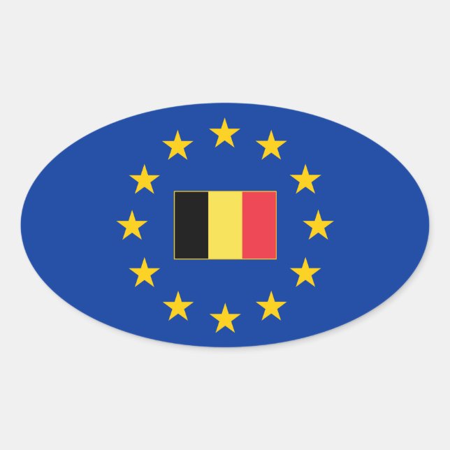 Union européenne Belgique Sticker ovale (Devant)