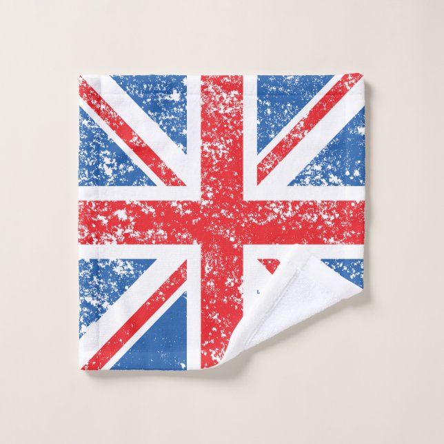 Union Jack affligé/drapeau (Gant de toilette)