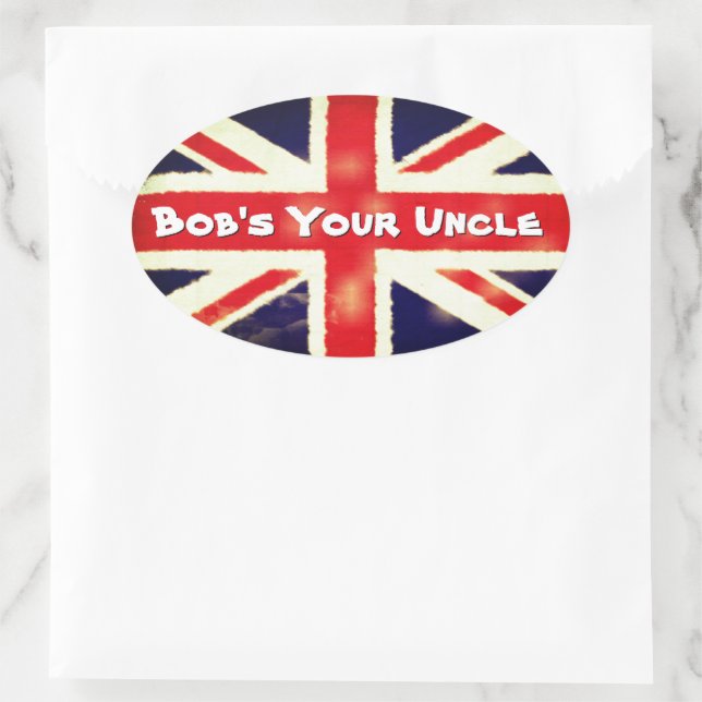 Union Jack Bob's Your Uncle Cool Oval Sticker (Sac)