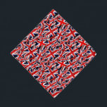 Union Jack British England UK Drapeau Bandana<br><div class="desc">* Drapeau de pays de l'Union Jack britannique (Grande-Bretagne) : Couches, sur des couches du Drapeau britannique créé avec un style grognon, vintage, ou désolé. * Deux tailles disponibles. * Parfait pour les animaux de compagnie et leurs propriétaires ! * Ajoutez une photo et/ou un texte à personnaliser. * Cliquez...</div>