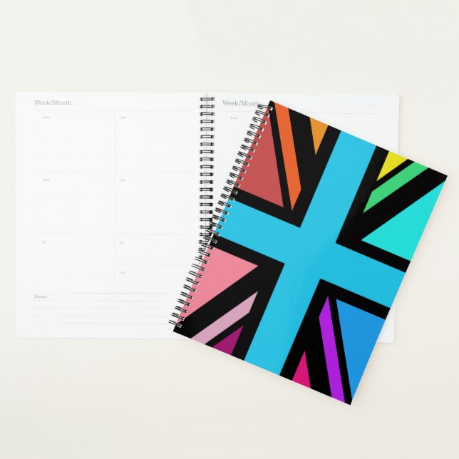 Union Jack/Drapeau Multicolore+Noir (Devant avec enveloppe)