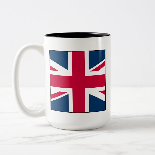 Union Jack Large Two Tone 15 Oz Mug (Gauche)