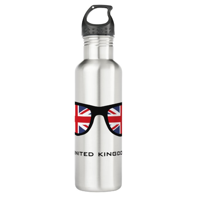 Union Jack UK Shades bouteilles d'eau personnalisé (Devant)