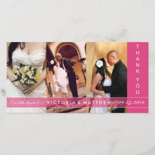 UNION ROSE   CARTE DE REMERCIEMENTS mariage