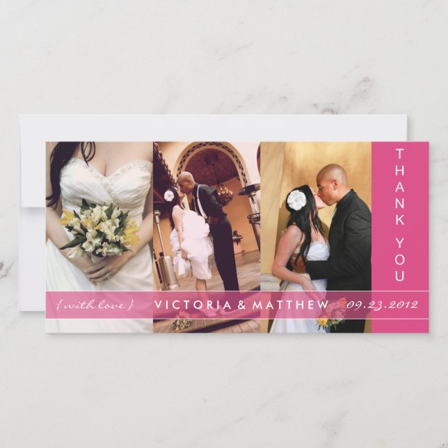UNION ROSE | CARTE DE REMERCIEMENTS mariage (Devant)