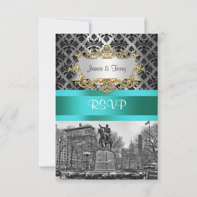 Union Square NYC Black Damask 212 RSVP 1 (Devant)