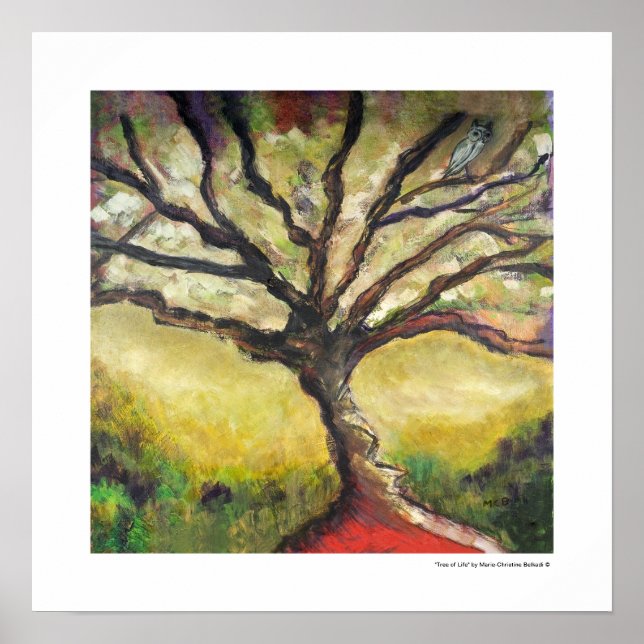 Unique Arbre Paysage Peinture Poster Cadeaux Art (Devant)