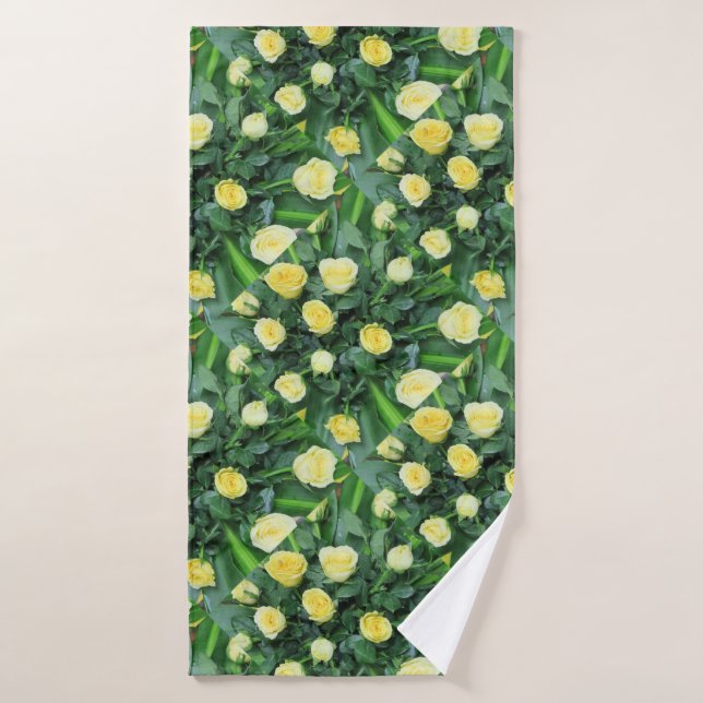 unique, belle, coloré, peint motif un vert (Serviette de bain)