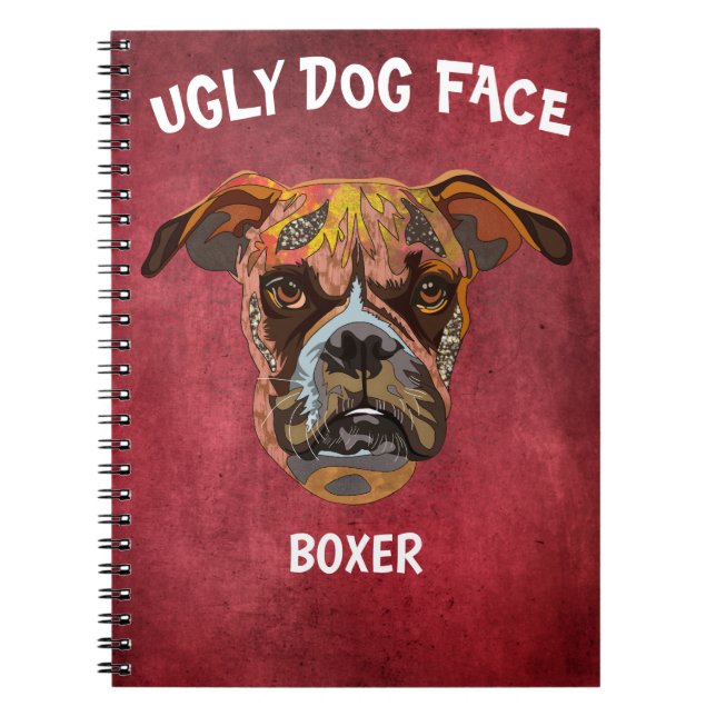 Unique Boxer laide Carnet visage chien (Devant)