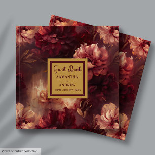 Unique Burgundy Blush Gold Mariage Livre d'or